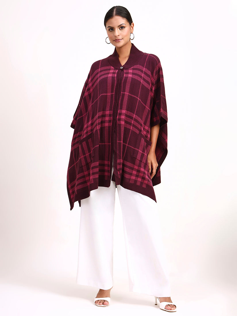 Bourgogne Tartan Cape