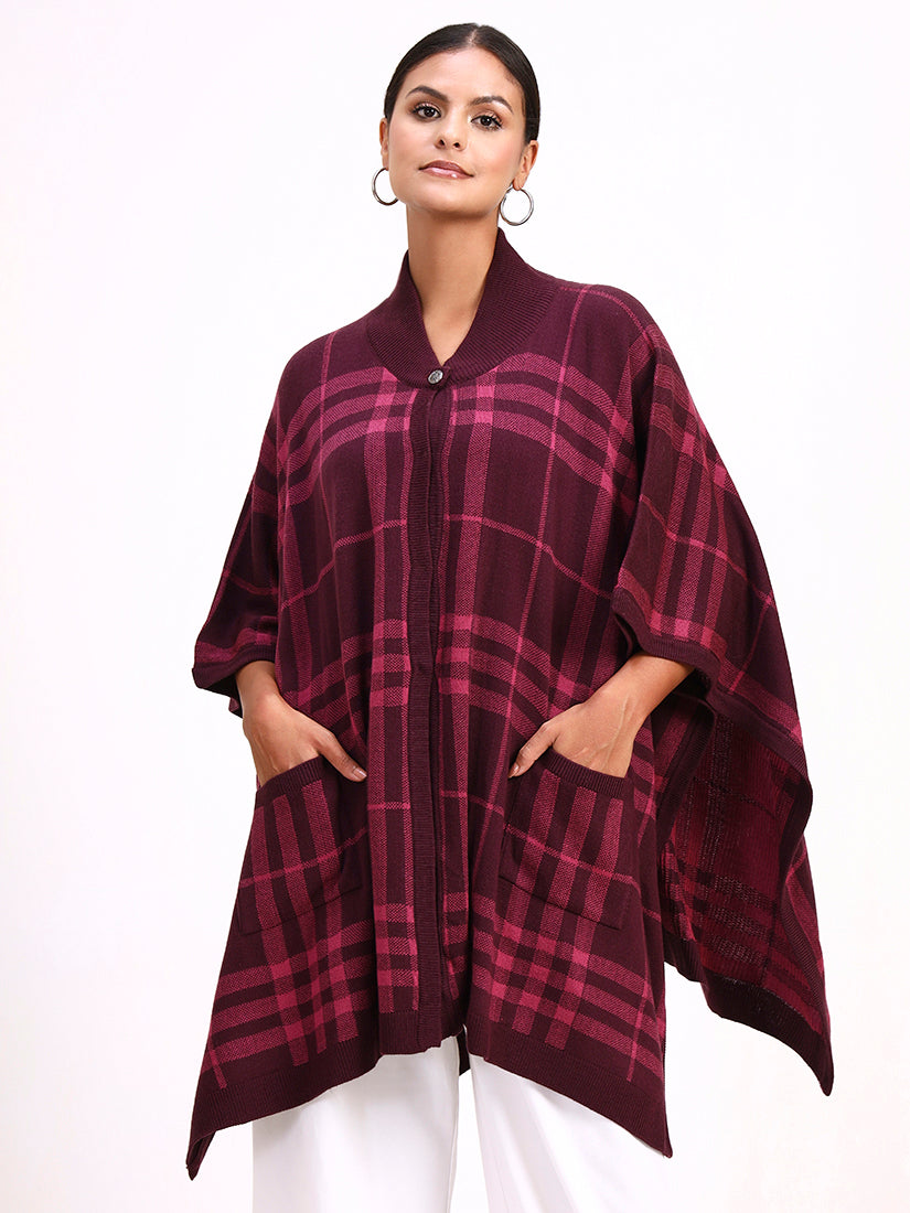 Bourgogne Tartan Cape