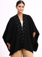 Noir Jardin d'Hiver Poncho
