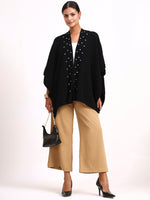 Noir Jardin d'Hiver Poncho