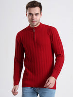 Burgundy Hearth Quarter-Zip Sweater
