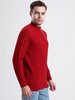 Burgundy Hearth Quarter-Zip Sweater