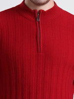 Burgundy Hearth Quarter-Zip Sweater