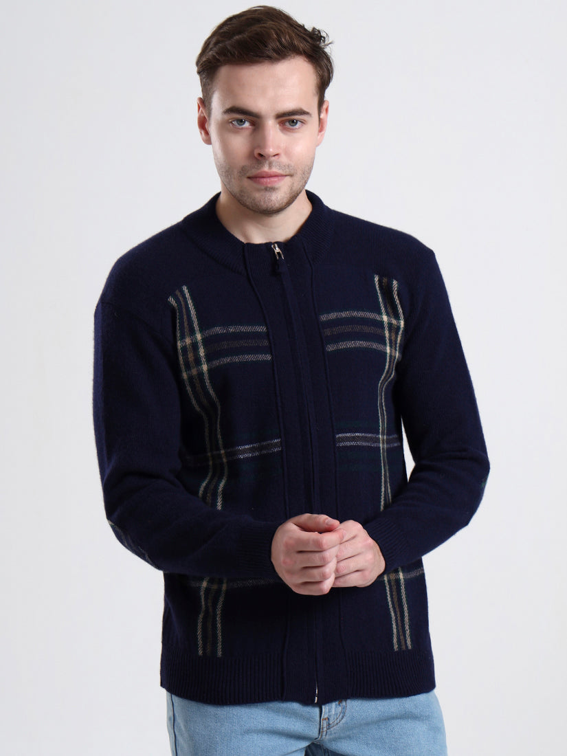Midnight Tartan Zip Cardigan