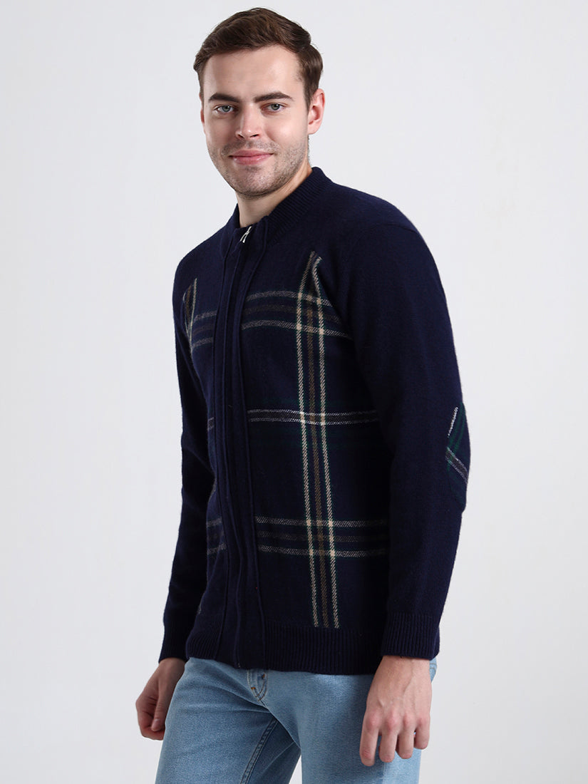 Midnight Tartan Zip Cardigan