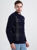 Midnight Tartan Zip Cardigan