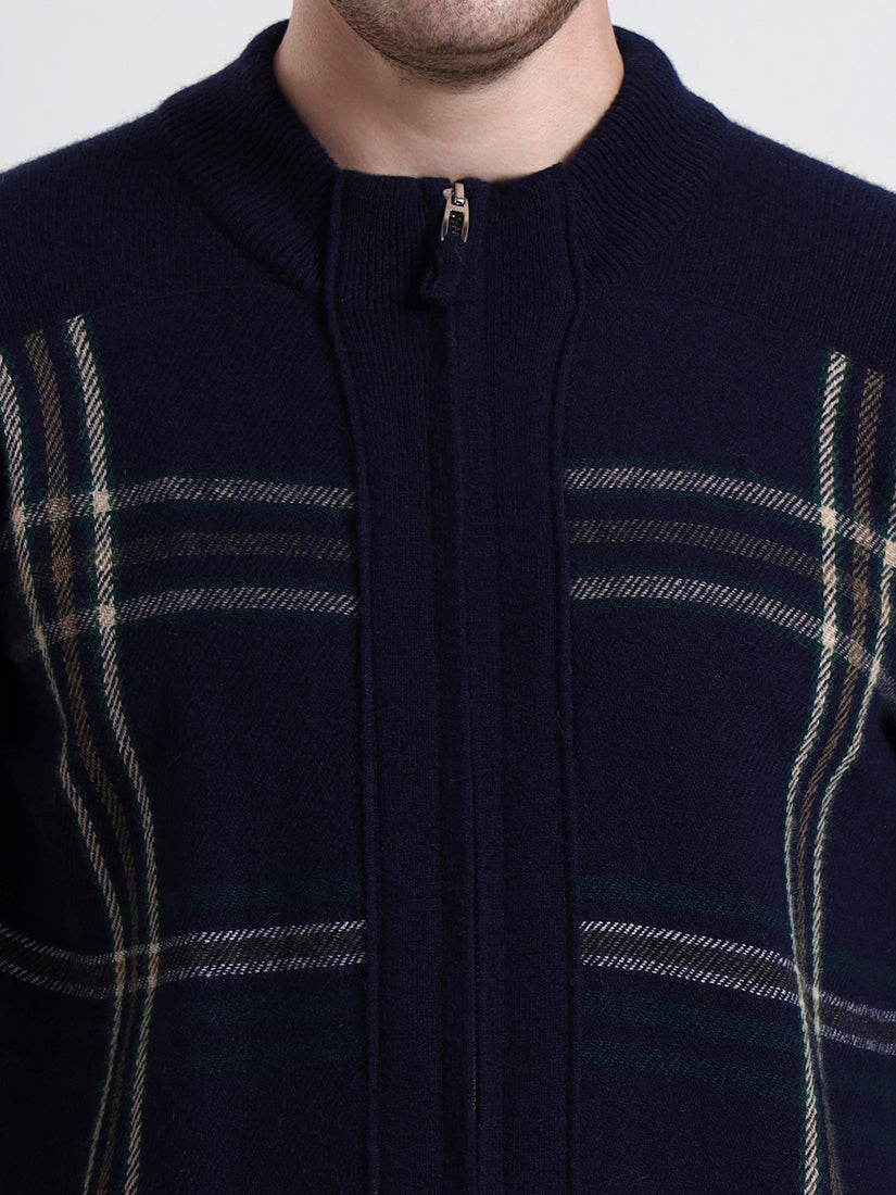 Midnight Tartan Zip Cardigan