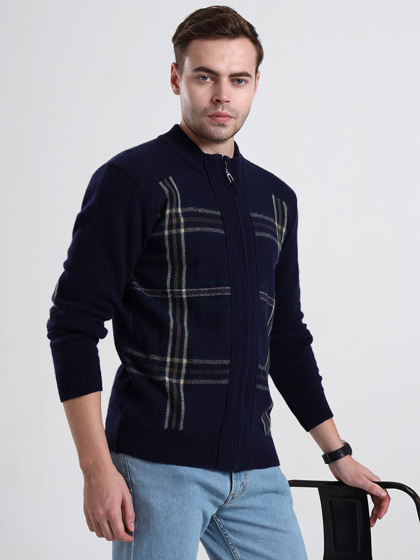 Midnight Tartan Zip Cardigan