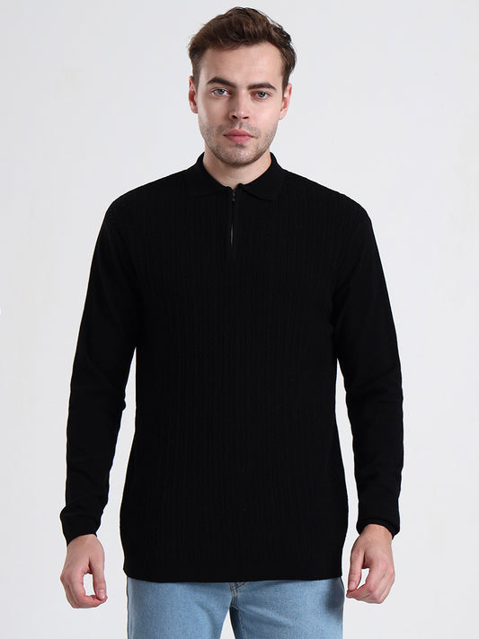 Midnight Quarter-Zip Knit Polo