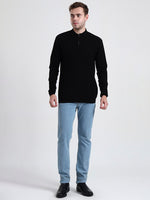 Midnight Quarter-Zip Knit Polo