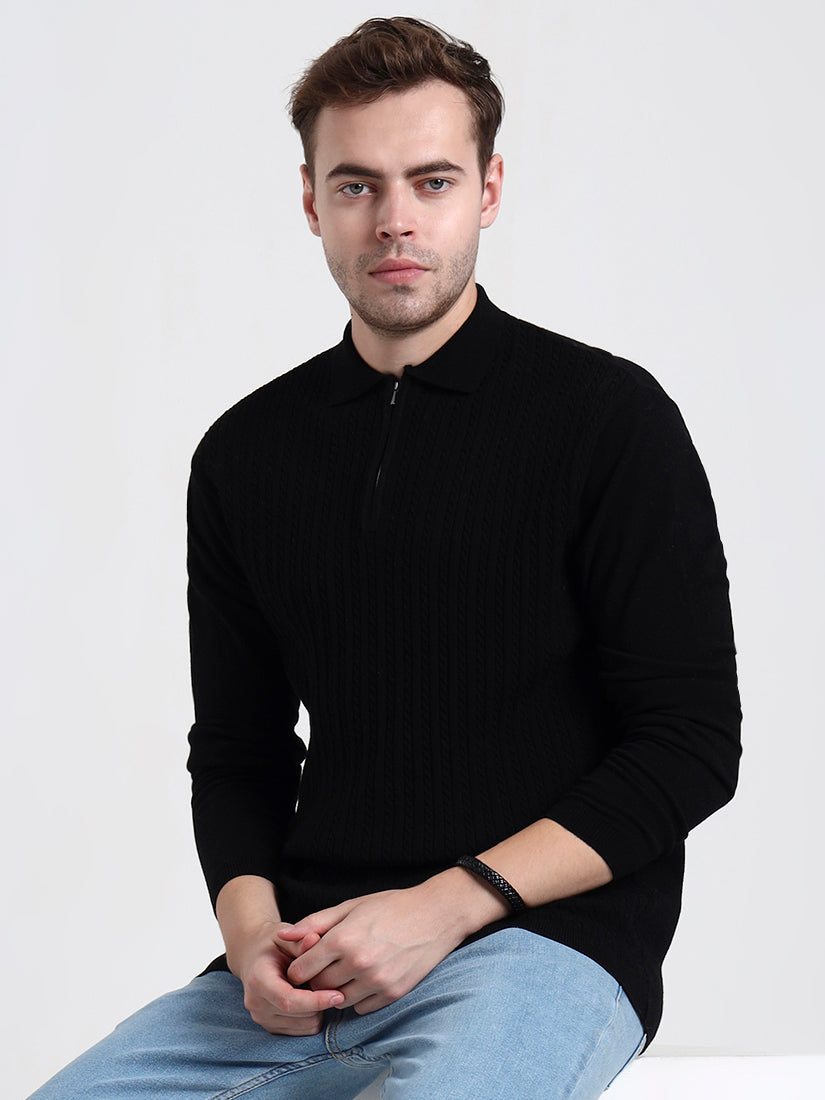 Midnight Quarter-Zip Knit Polo