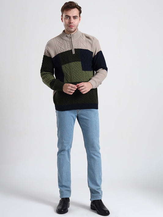 Highland Mosaic Quarter-Zip Sweater