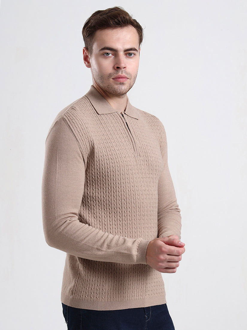 Sandstone Quarter-Zip Knit Polo