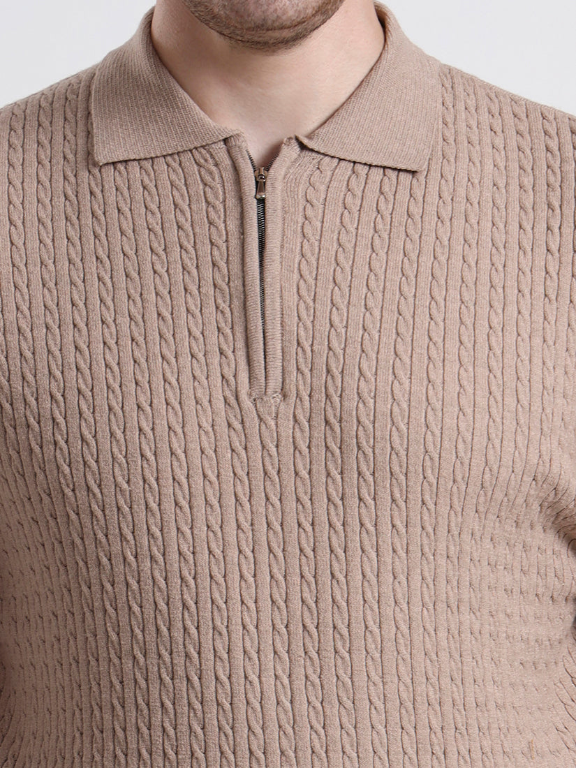 Sandstone Quarter-Zip Knit Polo
