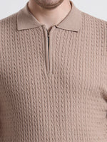 Sandstone Quarter-Zip Knit Polo