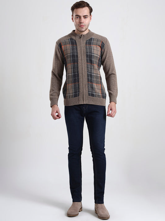 Highland Fawn Check Cardigan
