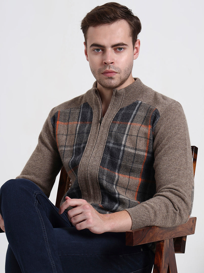 Highland Fawn Check Cardigan