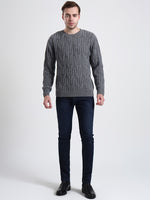 Silver Heather Cable Sweater