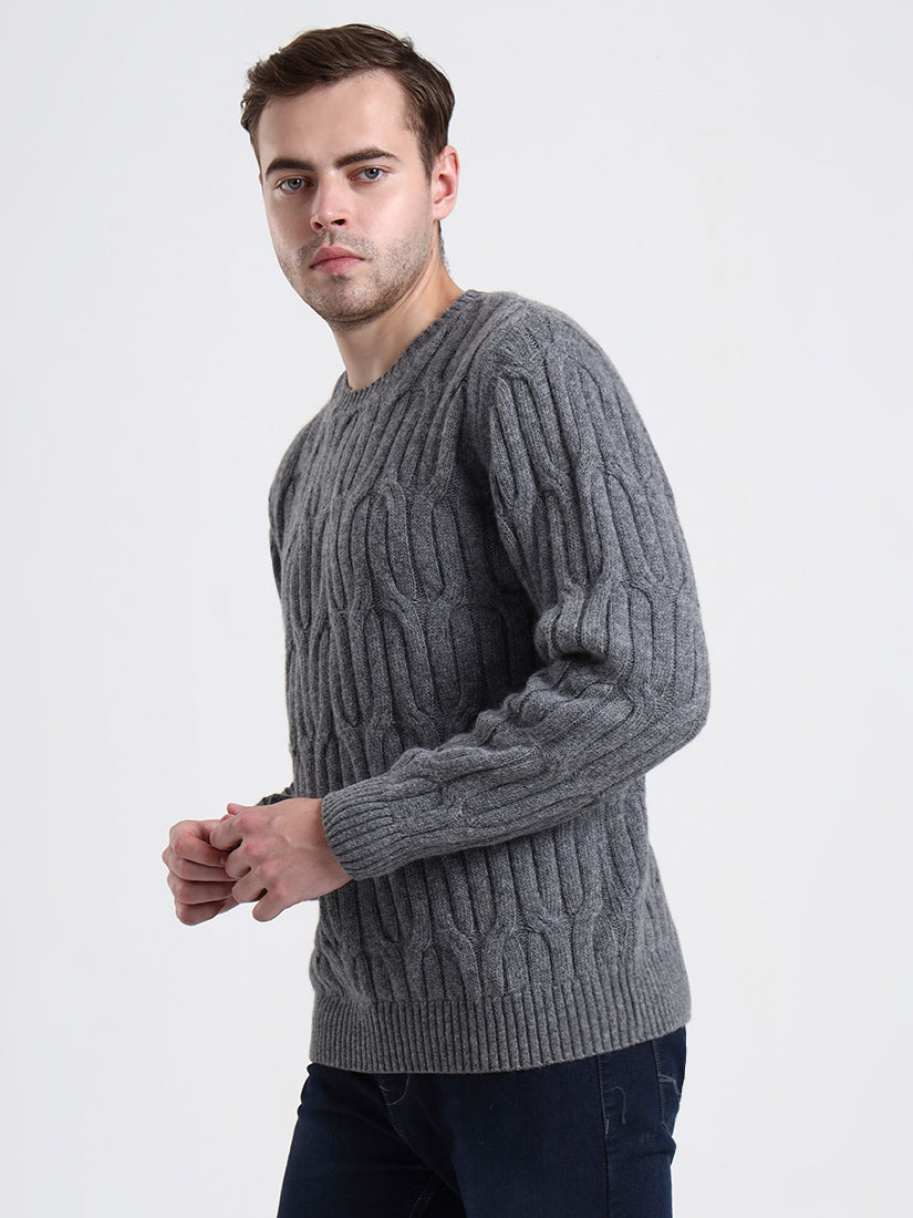 Silver Heather Cable Sweater