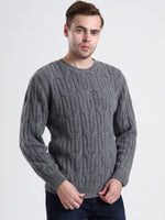 Silver Heather Cable Sweater