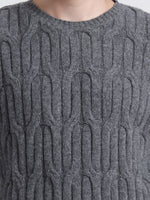 Silver Heather Cable Sweater