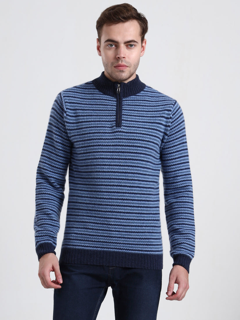 Ravenstone Striped Lambswool Half-Zip
