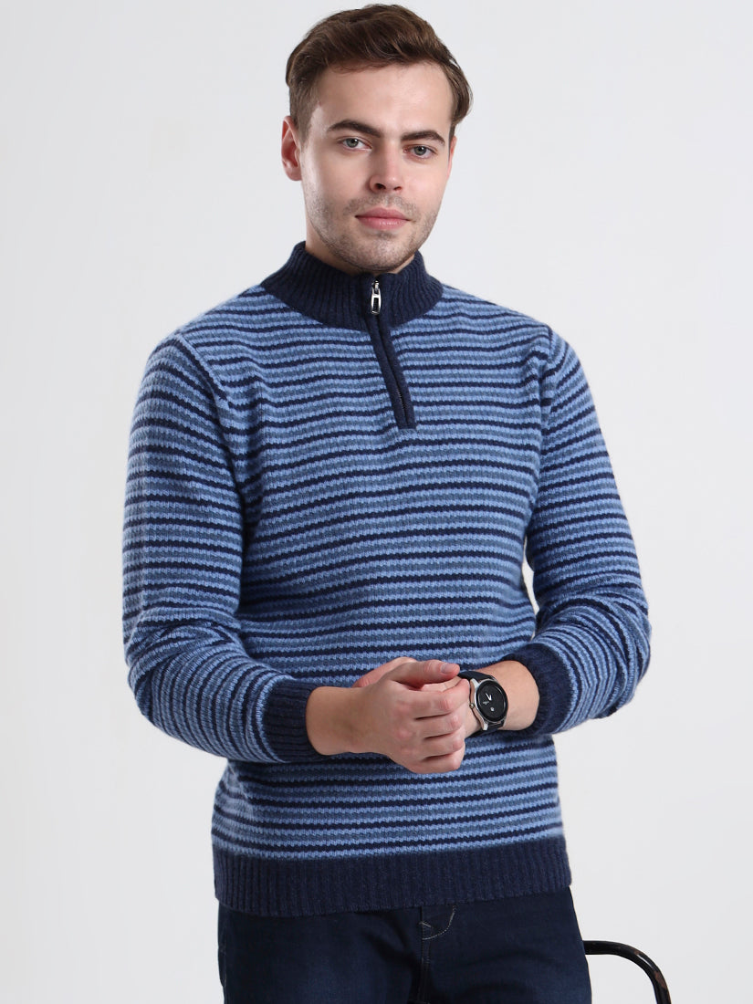 Ravenstone Striped Lambswool Half-Zip
