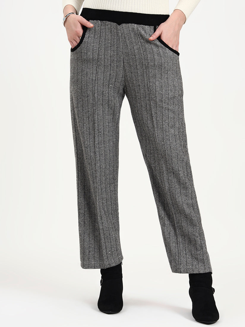Ashgrey Herringbone Line Trouser