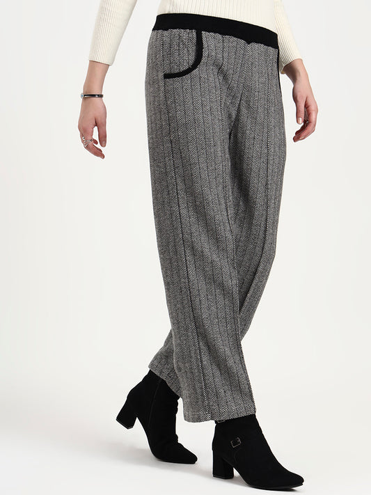 Ashgrey Herringbone Line Trouser