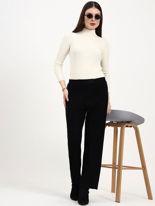 Coren Shadow Black Knit Trouser