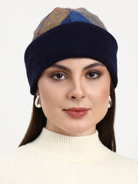 Ultramarine Checked Lambswool Beanie