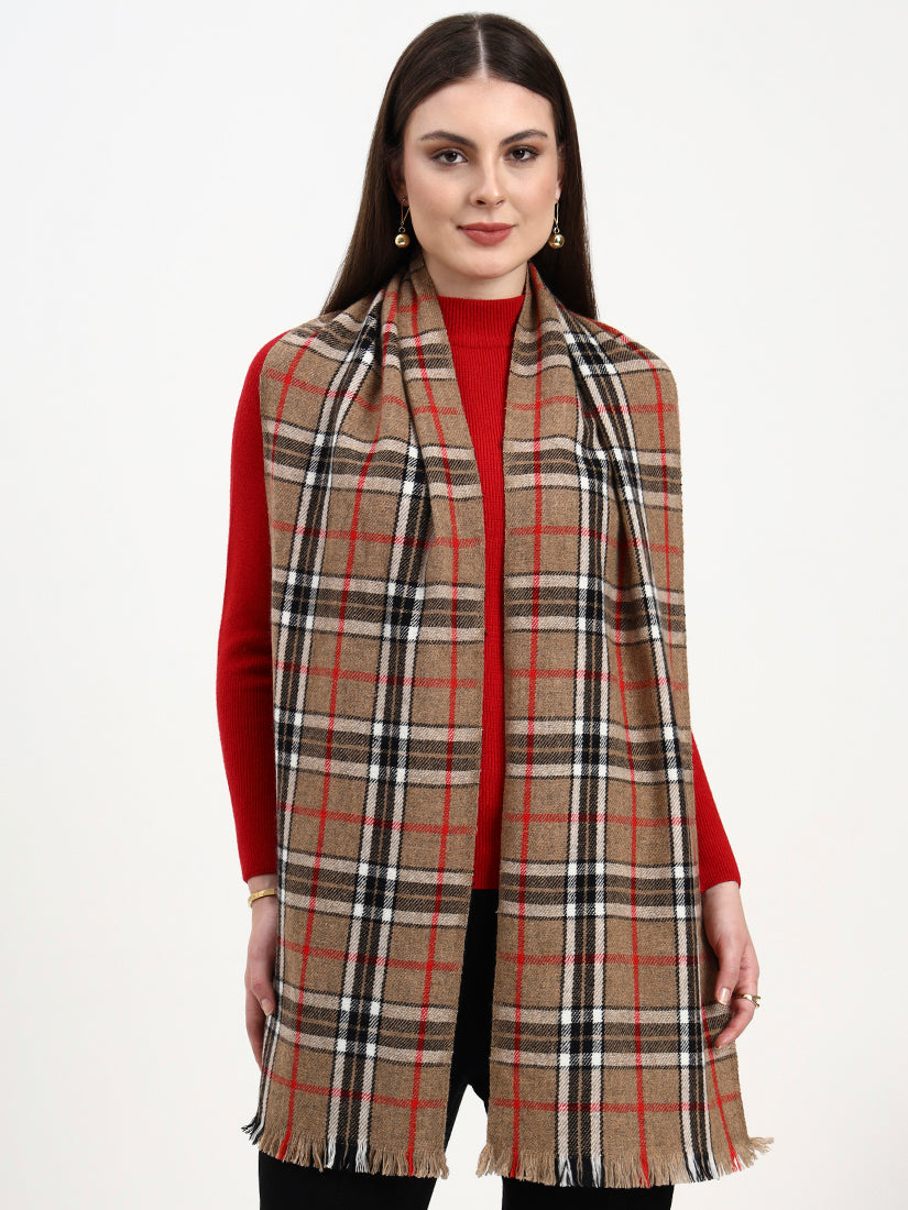 Wheatline Amber Check Scarf