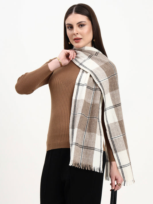 Caramel Grid Classic Scarf