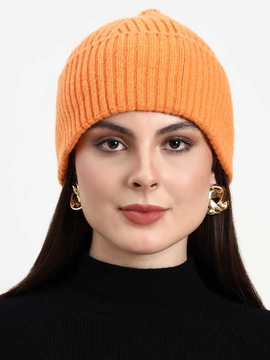 Saffron Gold Rib Beanie