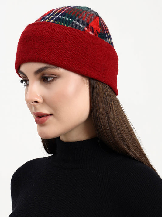Imperial Red Check Beanie