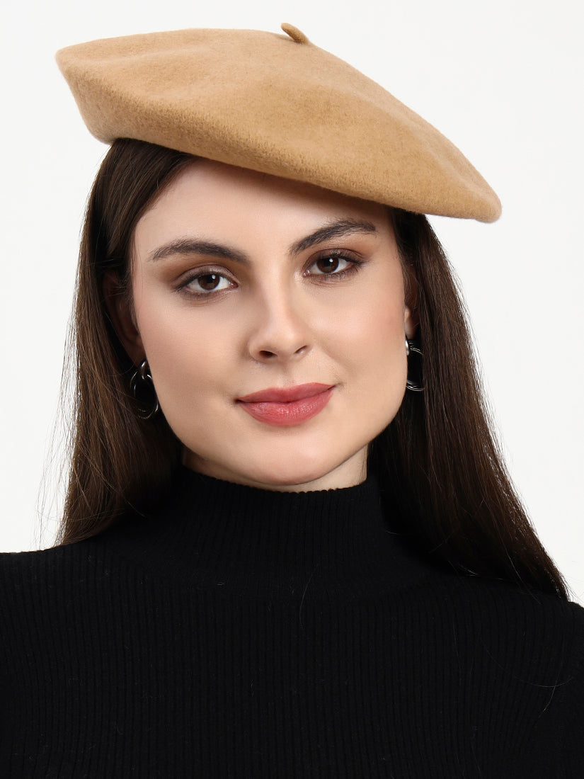 Caramel Dune Merino Wool Beret