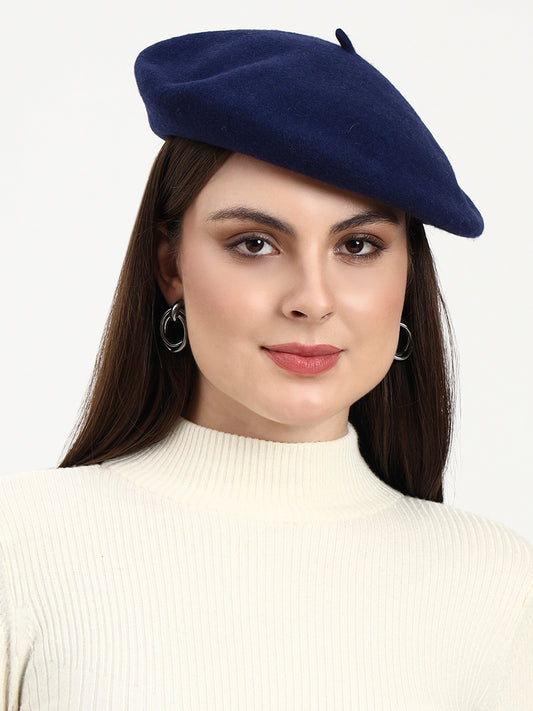 Deep Sapphire Merino Wool Beret