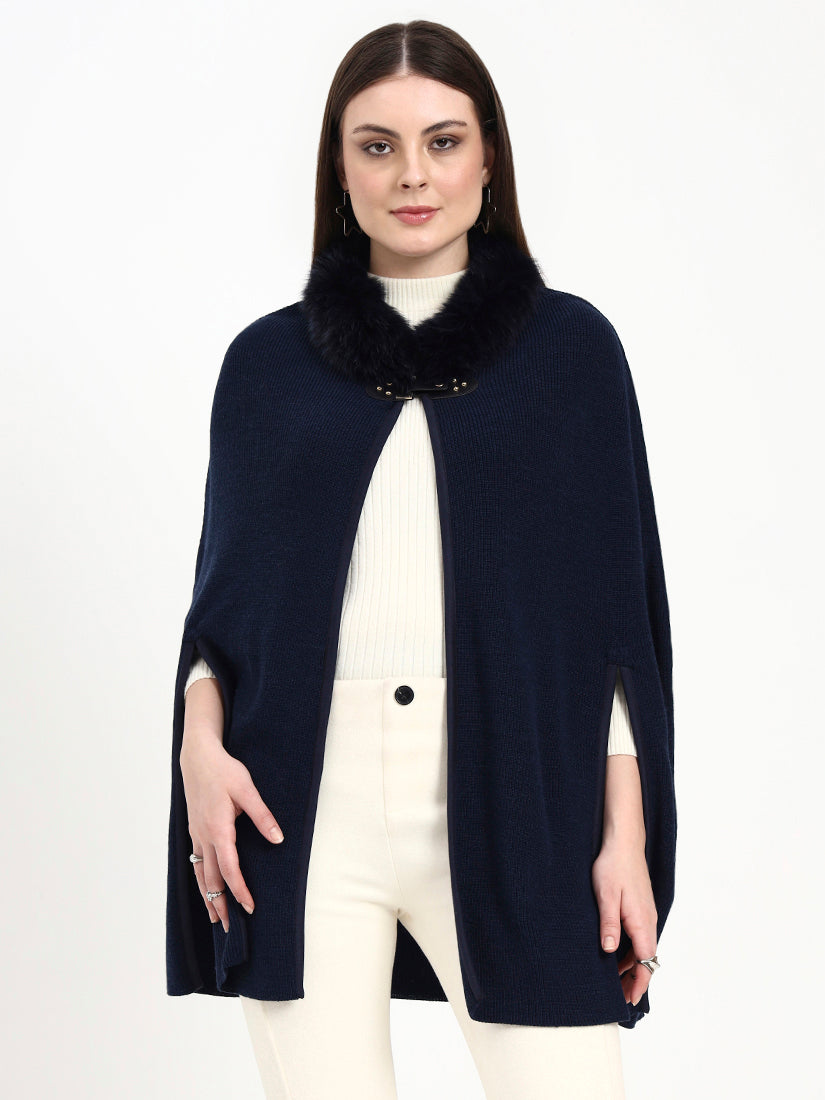 Twilight Vale Fur-Collar Poncho