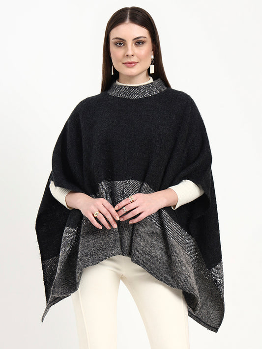 Ash Mist Contrast Poncho