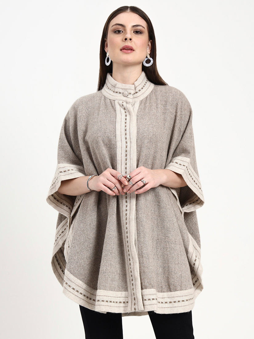 Marcheline Ecru Border Cape