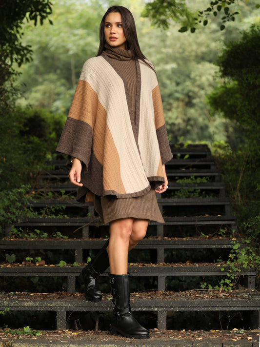 Sable Tricolore Poncho