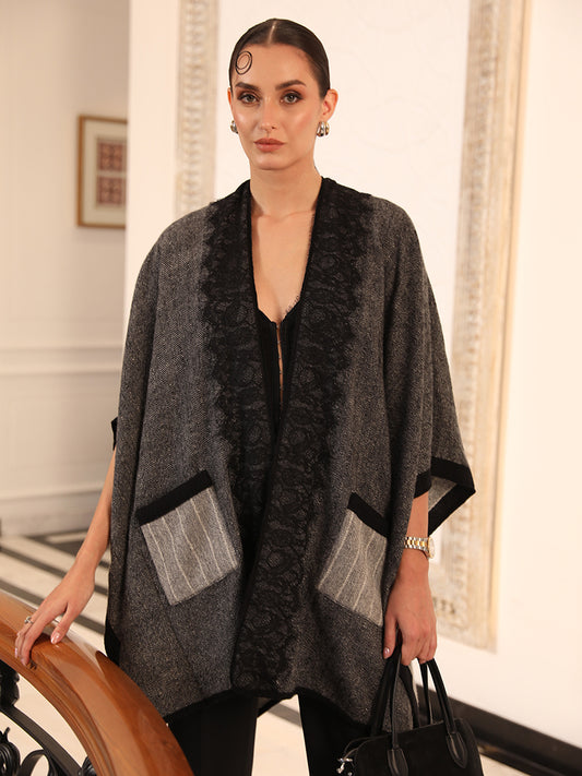 Midnight Lace Drift Cape
