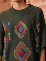 Olive Mosaic Poncho