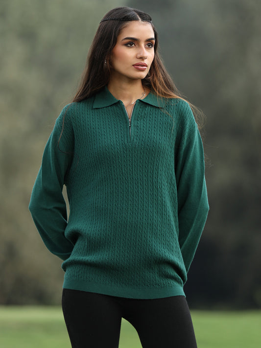 Forest Vale Quarter-Zip Knit Polo