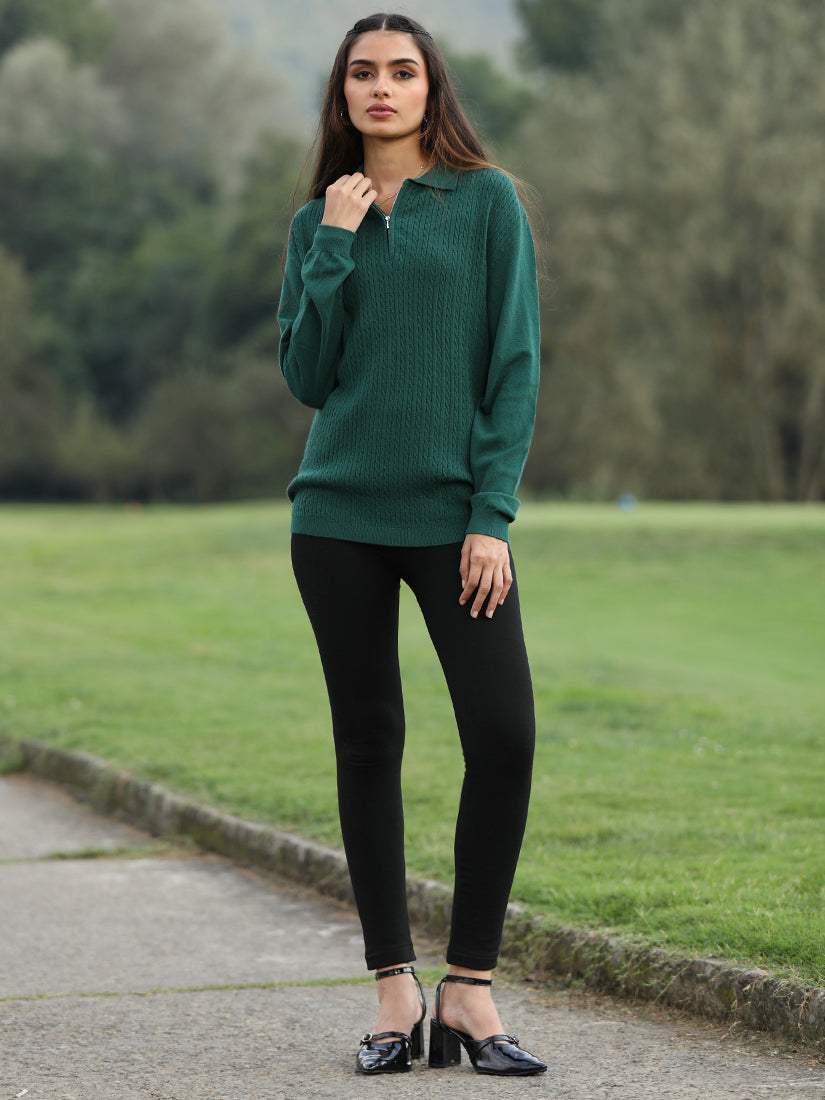 Forest Vale Quarter-Zip Knit Polo