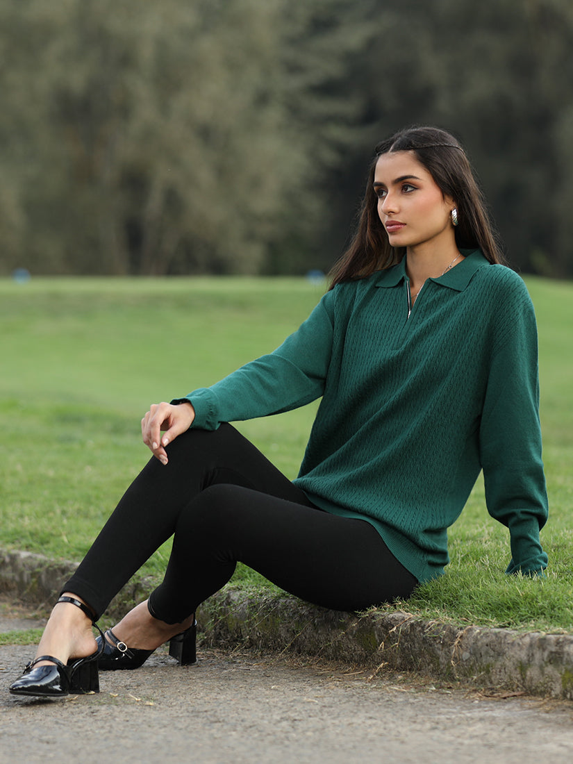Forest Vale Quarter-Zip Knit Polo