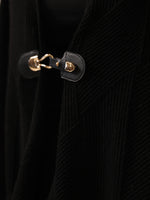 Noir Elegance Buckled Lambswool Cape