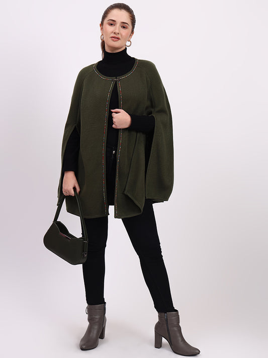 Olive Monarch Poncho