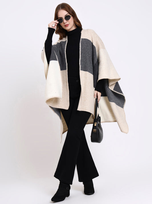 Winter Haze Plaid Cape