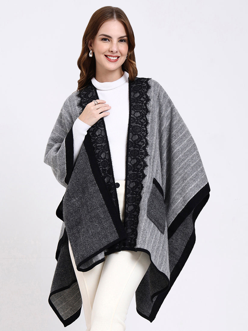Midnight Lace Drift Cape